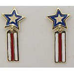 14k Gold Stars and Stripes Post Earrings